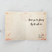 愛と冒険のカップルのシルエット カード (内部)