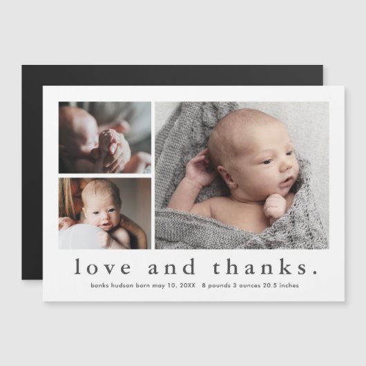 愛と写感謝してい真のベビーお知らせ (正面/裏面)
