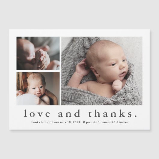 愛と写感謝してい真のベビーお知らせ (正面)