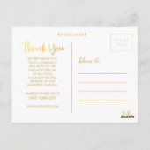 愛と写真のハガキ感謝していー付き金ゴールド ポストカード (裏面)