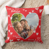 愛と写真信じのバレンタパーソナライズされたーギフト クッション (ブランケット)