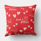 愛と写真信じのバレンタパーソナライズされたーギフト クッション (裏面)