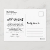 愛と写真感謝していのありがと結婚うはがき ポストカード (裏面)