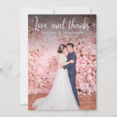 愛と写真感謝していのQRコー結婚ドありがとう サンキューカード (正面)