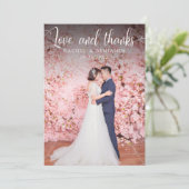 愛と写真感謝していのQRコー結婚ドありがとう サンキューカード (スタンド正面)