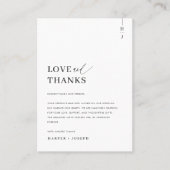 愛と写真感謝していエレガントの結婚感謝 プレイスカード (正面)