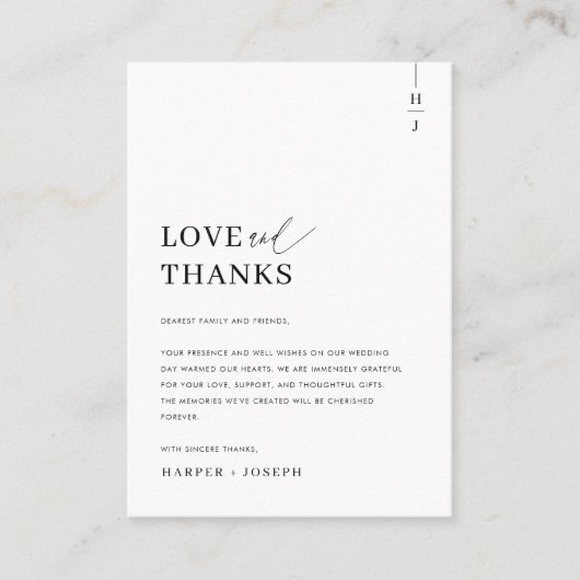 愛と写真感謝していエレガントの結婚感謝 プレイスカード (正面)