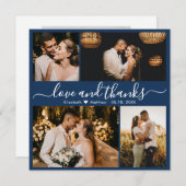 愛と写真感謝していコラージュの結婚ありがとうCa サンキューカード (正面/裏面)