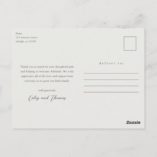 愛と写真感謝していコラージュ新生児ありがとう ポストカード (裏面)