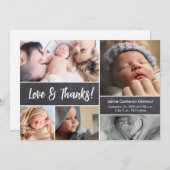 愛と写真感謝していコラージュ赤ちゃんシャワー サンキューカード (正面/裏面)