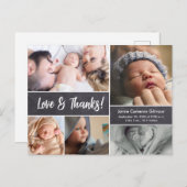 愛と写真感謝していコラージュ赤ちゃんシャワー ポストカード (正面/裏面)