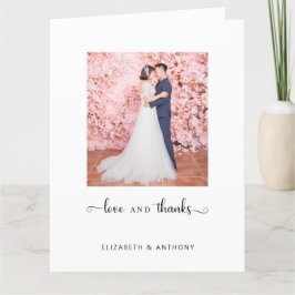 愛と写真感謝していスエレガントクリッ結婚ト サンキューカード