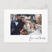 愛と写真感謝していモダンありがとうはがき ポストカード (正面)