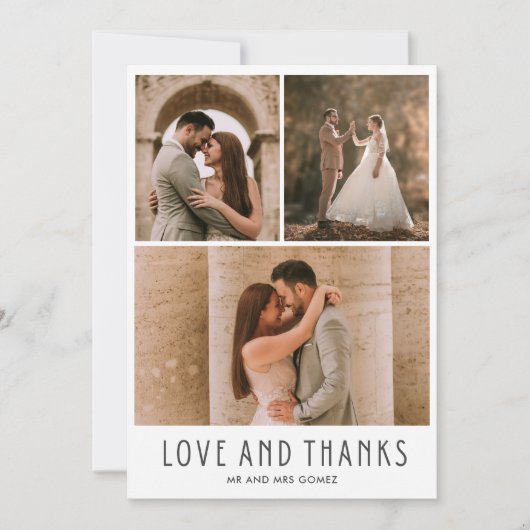 愛と写真感謝していモダンありがとう サンキューカード (正面)