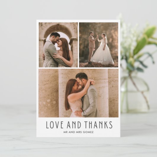 愛と写真感謝していモダンありがとう サンキューカード (スタンド正面)