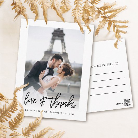 愛と写真感謝していモダンありがとう ポストカード