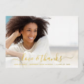 愛と卒業式感謝していフォトオーバーレイフォイルカード 箔シーズンカード (正面)