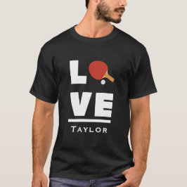 愛と卓球と生きる カスタムネーム入り 卓球ファン Tシャツ