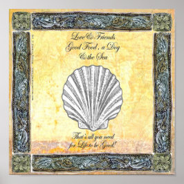 "愛と友人"、ポスター28 cm x 28 cm ポスター