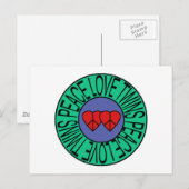 愛と双子の平和 – 円 ポストカード (正面/裏面)