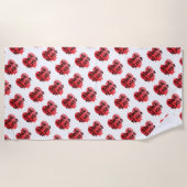 愛と可愛いハート ビーチタオル (正面)