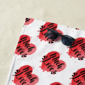 愛と可愛いハート ビーチタオル (インサイチュ)