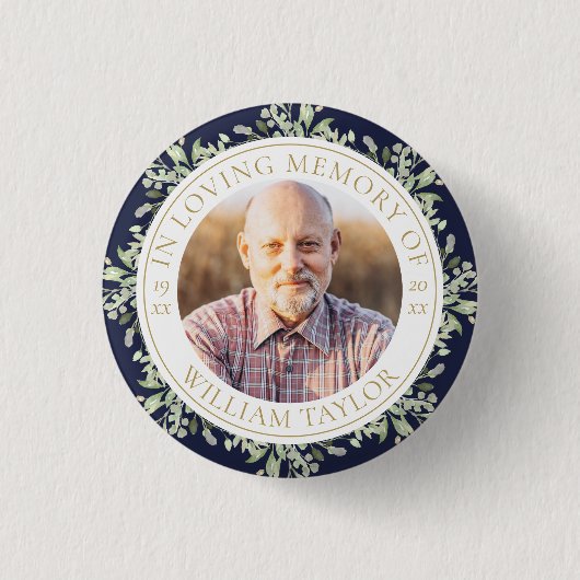 愛と哀悼のグリーン写真 缶バッジ (正面)