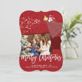 愛と喜びかわいい雪の結晶クリスマスフェアリーの写真 シーズンカード (スタンド正面)