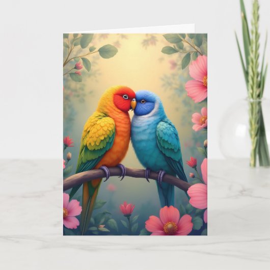 愛と喜びに満ちた心で繋がるLGBTQのウェディング サンキューカード (正面)