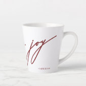 愛と喜びのスクリプト赤い名前クリスマスホリデー カフェラテマグ (右)