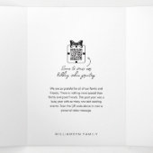 愛と喜びのファミリーフォト QRコードビデオメッセージ 三つ折りクリスマスカード (内部中)