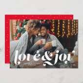 愛と喜びのホリデーフォトカード シーズンカード (正面/裏面)