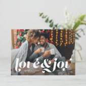 愛と喜びのホリデーフォトカード シーズンカード (スタンド正面)