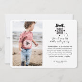 愛と喜びのモダンミニマルQRコードビデオメッセージ シーズンカード (裏面)