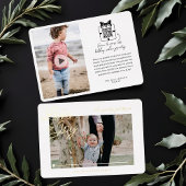 愛と喜びのモダンミニマルQRコードビデオメッセージ 箔シーズンカード