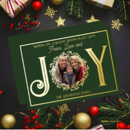 愛と喜びの休日を祈る 箔シーズンカード