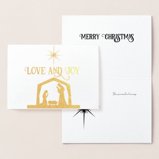 愛と喜びの出生とスターエレガントクリスマス 箔カード (ディスプレー)