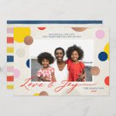 愛と喜びの家族の写真バレンタインデー シーズンカード (正面/裏面)