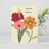 愛と喜びの花結婚カップル 招待状 (スタンド正面)