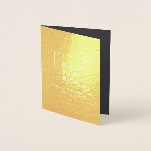 愛と喜びを抱く |スタイリッシュトレンディー写真 箔カード (正面)