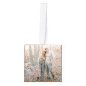 愛と喜びを抱く | Terracota焦げたオレンジモダン キューブオーナメント (正面)