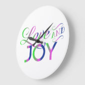 愛と喜びカラフル ラージ壁時計 (傾斜)