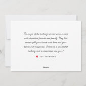 愛と喜びモダンのシンプルクリスマス家族の写真 シーズンカード (裏面)