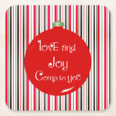 愛と喜びユー来ホリーパーティー スクエアペーパーコースター (正面)