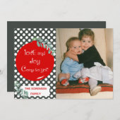 愛と喜び来ようクリスマス写真 シーズンカード (正面/裏面)