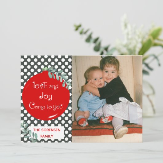 愛と喜び来ようクリスマス写真 シーズンカード (スタンド正面)