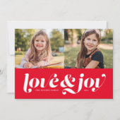 愛と喜び赤2枚の写真 シーズンカード (正面)