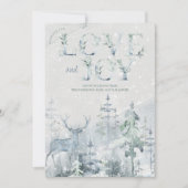 愛と喜び雪の冬の森とスタッグハッピー シーズンカード (正面)