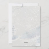 愛と喜び雪の冬の森とスタッグハッピー シーズンカード (裏面)