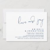 愛と喜び、モダン結婚の駆け落ち、ネイビーブルー 招待状 (正面)